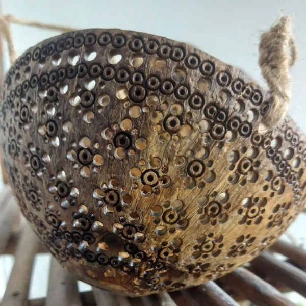 2-tier Coconut Shell Hanging Basket Natural Flower Pot