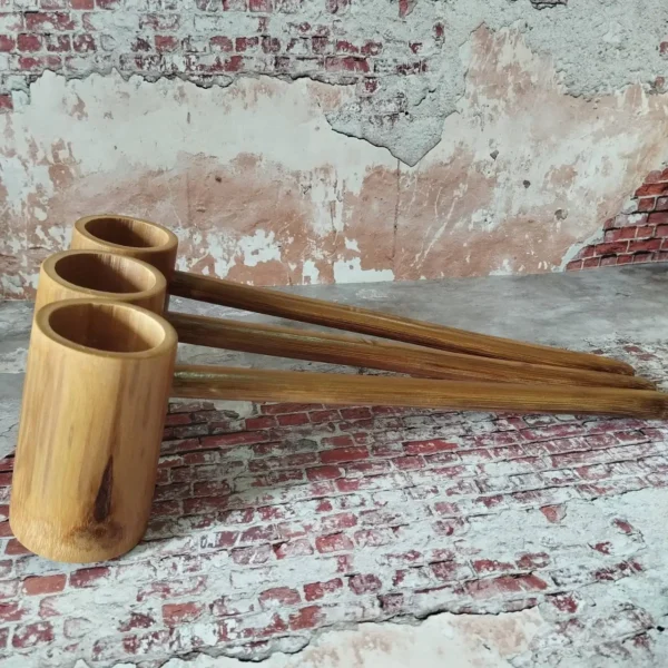 Wooden Ladle Water Ladle Bamboo Tea Ladle Bath Ladle Dipper Water Scoop Shampoo Ladle Cup Bath Spoon