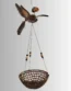 Birds wood carved mobile hanging planter