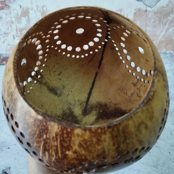 Large size coconut shell planter pots, Perfect decoration gift Idea, Flower holders, Pot & base handcrafted from a reclaimed coconut shell.